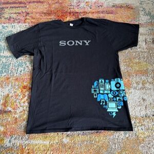 Y2K Sony Tech Graphic Promo T-Shirt Large - Share Your Sony PlayStation Tech